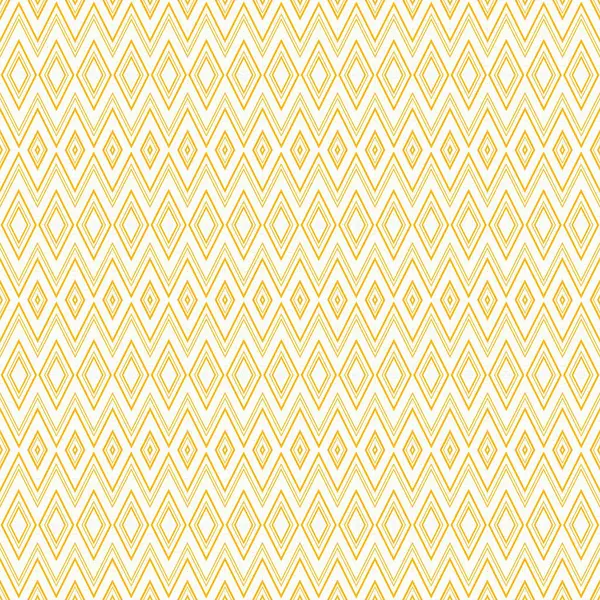 Beyaz bir arkaplan üzerinde ritmik geometrik bir düzende düzenlenmiş altın elmas şekilli çizgiler içeren temiz ve modern bir desen. Minimalist estetiğe sahip çağdaş tasarım projeleri, tekstil ve dijital arkaplanlar için ideal