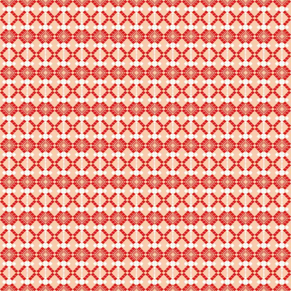 Yumuşak bir bej arkaplan üzerinde simetrik bir ızgara içinde düzenlenmiş karmaşık kırmızı halk esinlenilmiş geometrik desen. Bu geleneksel tasarım, tekstil, ev dekorasyonu ve kültürel Craf için mükemmel bir el yapımı, klasik estetiği çağrıştırıyor.