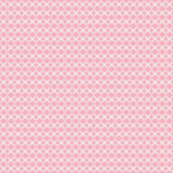 Hassas beyaz çapraz elmas çizgileri içeren kusursuz bir geometrik desen. Pastel pembe arka plan üzerinde. Bu büyüleyici ve ince tasarım kadın tekstil, kırtasiye, duvar kağıtları ve dekoratif arka planlar için mükemmeldir.