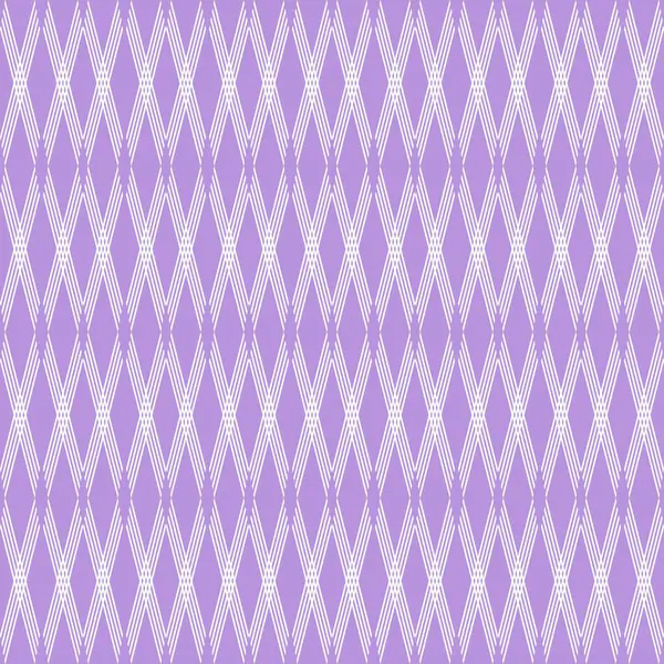 Yumuşak menekşe arkaplanda birbirine karışmış beyaz elmas çizgileri olan kusursuz bir geometrik desen. Bu zarif ve modern tasarım tekstil, duvar kağıtları, kırtasiye ve şık dijital uygulamalar için mükemmeldir.
