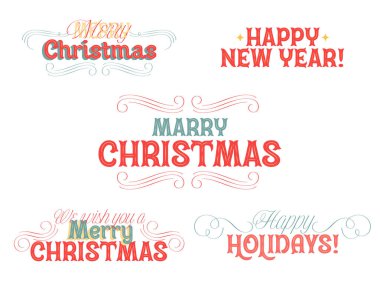 Mutlu Noeller vektör mektupları ve mutlu yıllar.