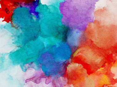 abstract watercolor painted background, watercolor texture, orange green blue colored
