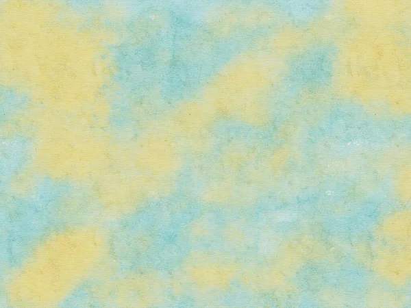 Sfondo Acquerello Colore Blu Giallo Disegno Mano — Foto Stock