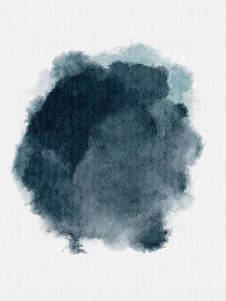 Mancha Acuarela Azul Oscuro Color Índigo Dibujo Mano — Foto de Stock