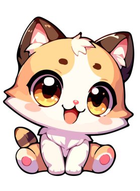 Anime karakteri, fantezi hayvanı, vektör resmi
