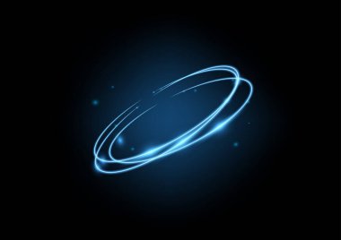 Soyut çember ışık neon etkisi vektör illüstrasyonuName
