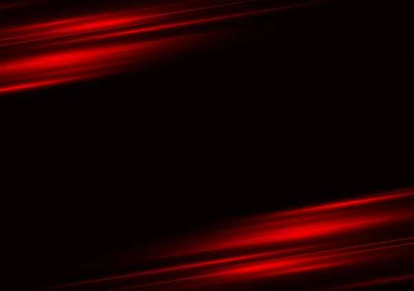 Abstract Red Speed Neon Light Effect Black Background Vector Illustration — Stockový vektor