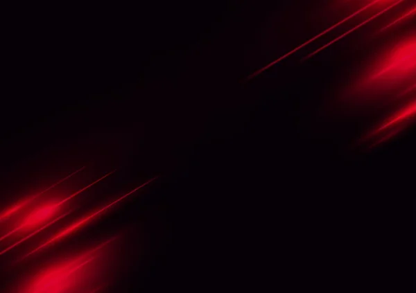 Abstract Red Speed Neon Light Effect Black Background Vector Illustration — 스톡 벡터