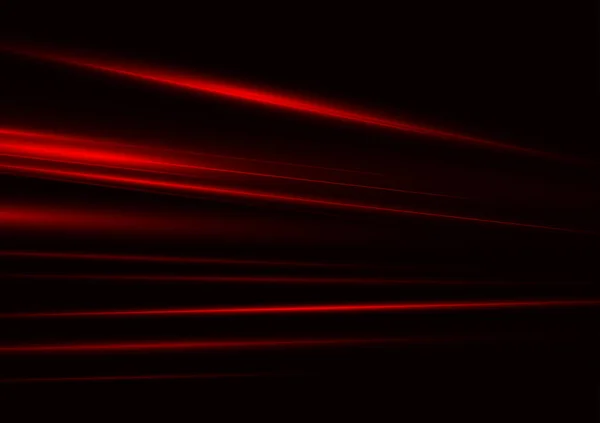 Abstract Rood Snelheid Neon Licht Effect Zwarte Achtergrond Vector Illustratie — Stockvector