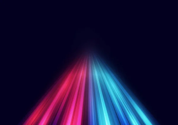 现代抽象的高速光运动对黑色背景的影响 矢量说明 — 图库矢量图片