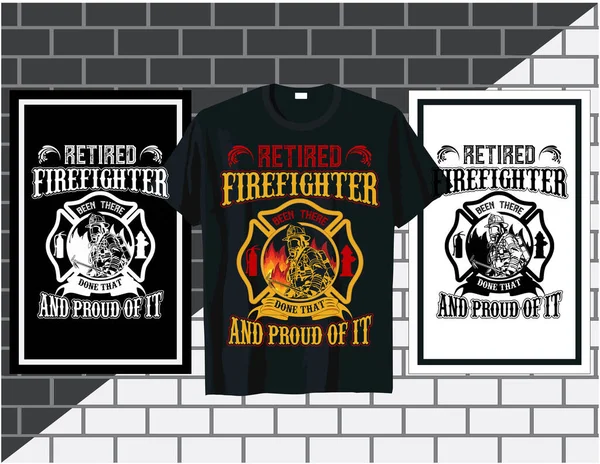 Firefighter typography t-shirt print design template with a set of vintage typography