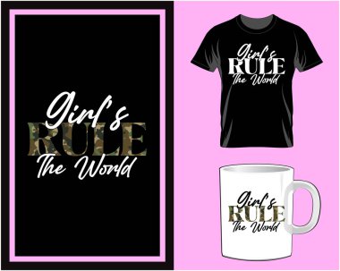 Kadınlar Günü, tipografi tişörtü ve kupa tasarım vektör illüstrasyonundan alıntılar yapıyor.