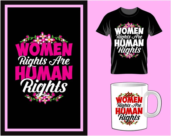 Kadınlar Günü, tipografi tişörtü ve kupa tasarım vektör illüstrasyonundan alıntılar yapıyor.