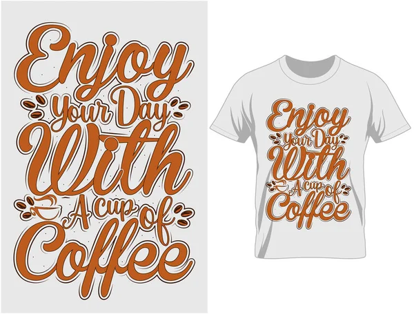 Tipografía Café Camiseta Taza Diseño Vector Ilustración Letras — Archivo Imágenes Vectoriales
