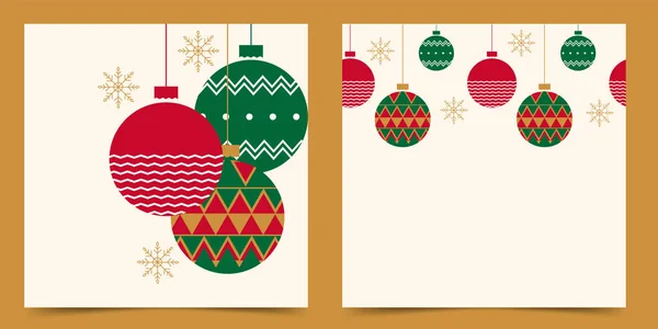 Zavěste Vánoční Hračky Vektorová Ilustrace Vánočních Koulí — Stockový vektor