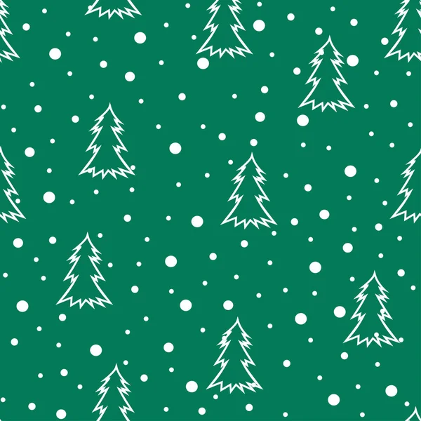 Nový Rok Hladký Vzor Jedlových Větví Sněhu Vánoční Vektorový Tisk — Stockový vektor