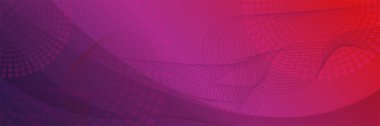 Abstract red purple vector background. Minimal style with dotted circle and wavy lines with space for text.