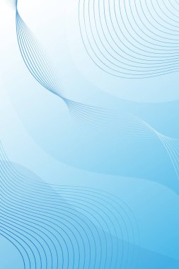  Soyut dinamik mavi çizgiler, dalgalar. Vektör geometrik arka planlar. Kapak ve iş için tasarım şablonu