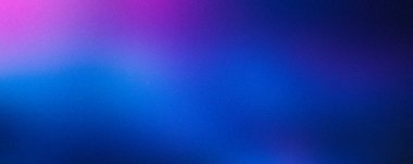 Gradyan koyu mavi ve pembe taneli arkaplan, soyut gürültü dokusu pankartı