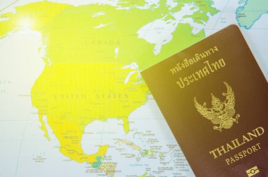 Tayland pasaportu Kuzey Amerika haritasında yer almaktadır