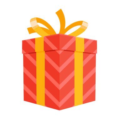 Noel hediyesi. Hediye kutusu. Çizgi film simgesi.