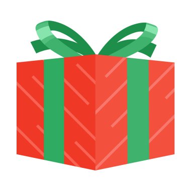 Noel hediyesi. Hediye kutusu. Çizgi film simgesi.