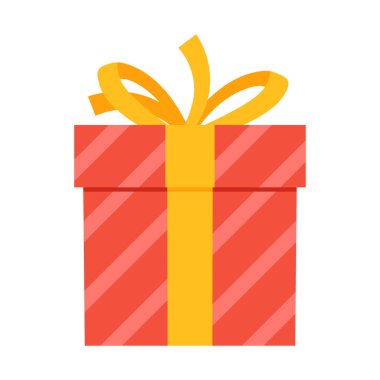 Noel hediyesi. Hediye kutusu. Çizgi film simgesi.