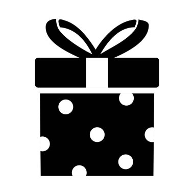 Noel hediyesi. Hediye kutusu. Siyah simge.