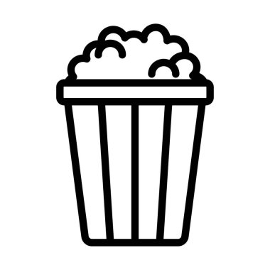 Patlamış mısır ikonu. Satır biçimi.