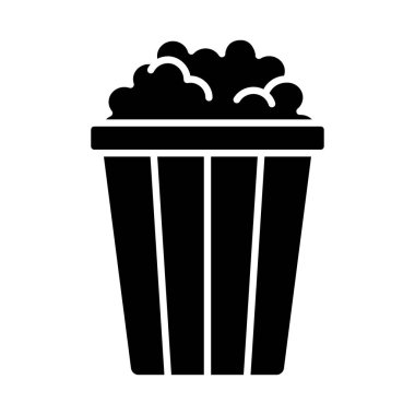 Patlamış mısır ikonu. Siluet biçimi.