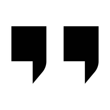 Alıntı simgesi. Alıntı işareti. Siyah simge