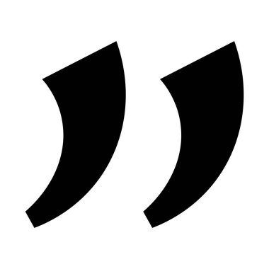 Alıntı simgesi. Alıntı işareti. Siyah simge