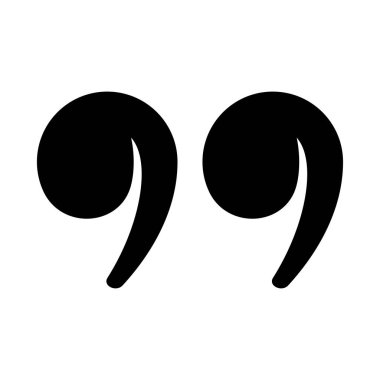 Alıntı simgesi. Alıntı işareti. Siyah simge