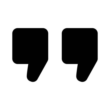 Alıntı simgesi. Alıntı işareti. Siyah simge