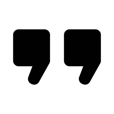 Alıntı simgesi. Alıntı işareti. Siyah simge