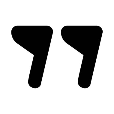 Alıntı simgesi. Alıntı işareti. Siyah simge