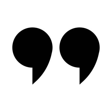 Alıntı simgesi. Alıntı işareti. Siyah simge