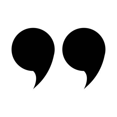 Alıntı simgesi. Alıntı işareti. Siyah simge