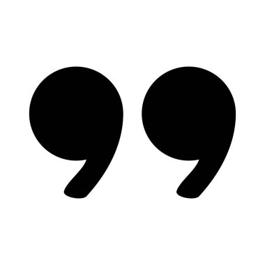 Alıntı simgesi. Alıntı işareti. Siyah simge