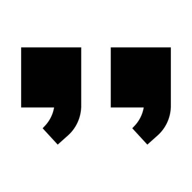 Alıntı simgesi. Alıntı işareti. Siyah simge