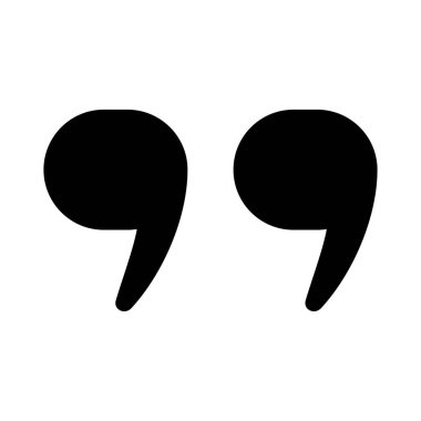 Alıntı simgesi. Alıntı işareti. Siyah simge