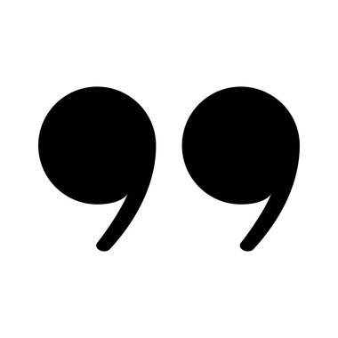 Alıntı simgesi. Alıntı işareti. Siyah simge