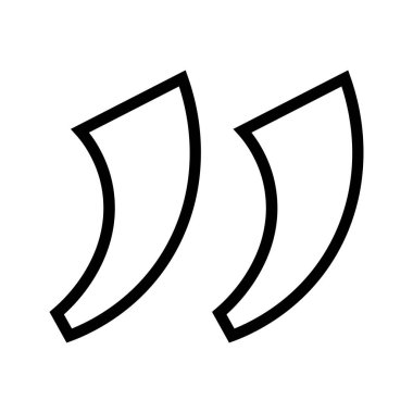 Alıntı işareti. Alıntı simgesi. Satır biçimi.