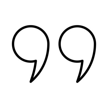 Alıntı işareti. Alıntı simgesi. Satır biçimi.