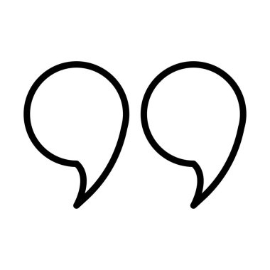 Alıntı işareti. Alıntı simgesi. Satır biçimi.