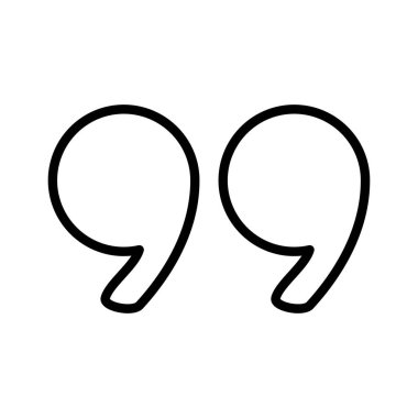 Alıntı işareti. Alıntı simgesi. Satır biçimi.