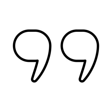 Alıntı işareti. Alıntı simgesi. Satır biçimi.