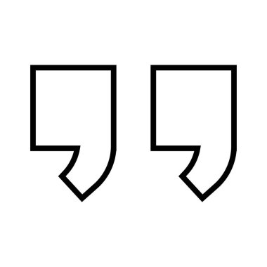 Alıntı işareti. Alıntı simgesi. Satır biçimi.