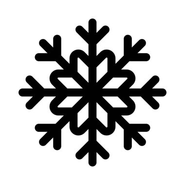 Kar tanesi ikonu. Noel süsü. Siyah simge.