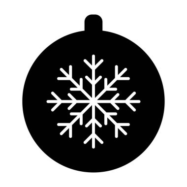 Noel balosu. Siyah ikon. Noel dekoru.